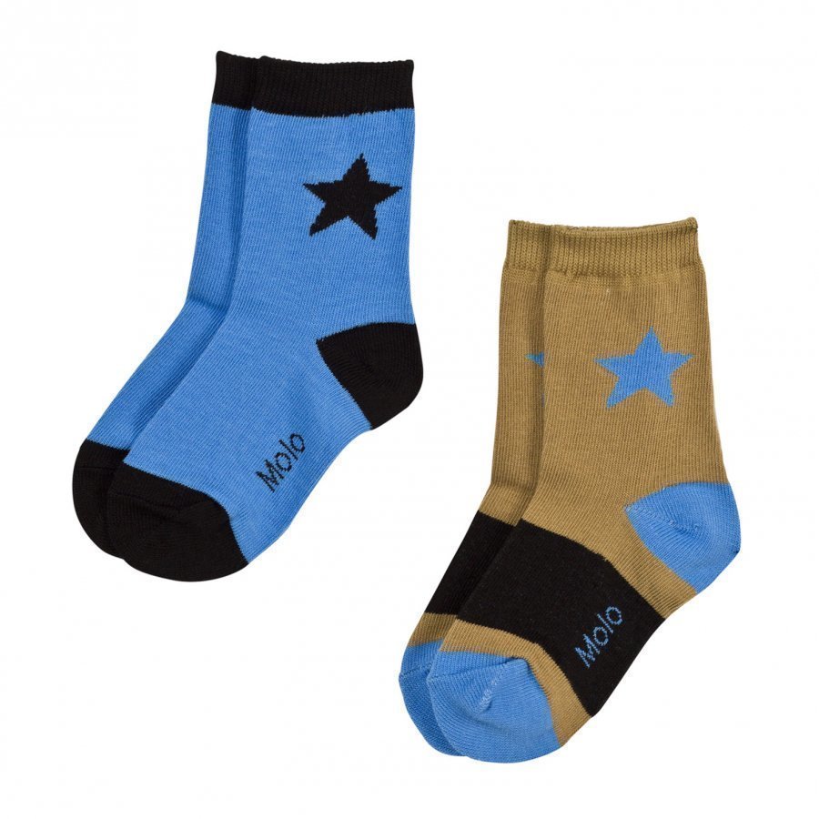 Molo Nitis 2-Pack Socks Flourentic Blue Sukat