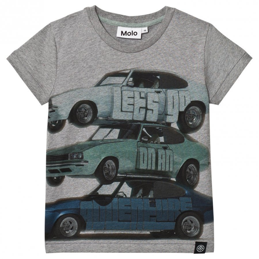 Molo Rosinol T-Shirt Car Text Grey Melange T-Paita