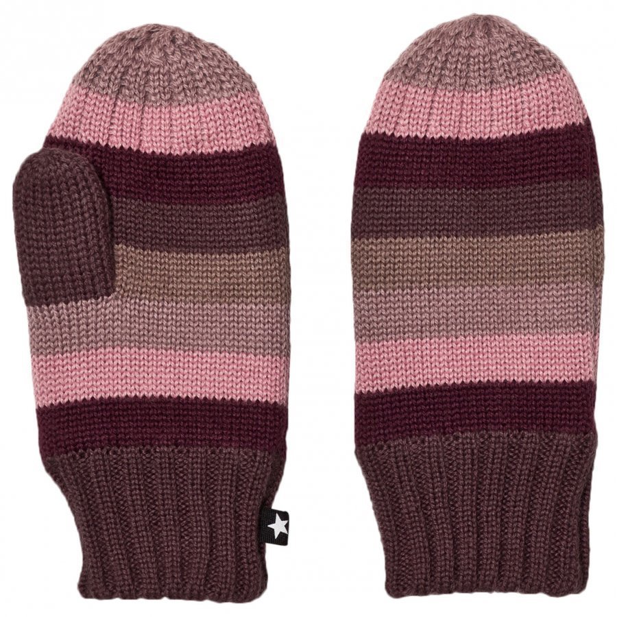 Molo Snowfall Mittens Huckleberry Stripe Rukkaset