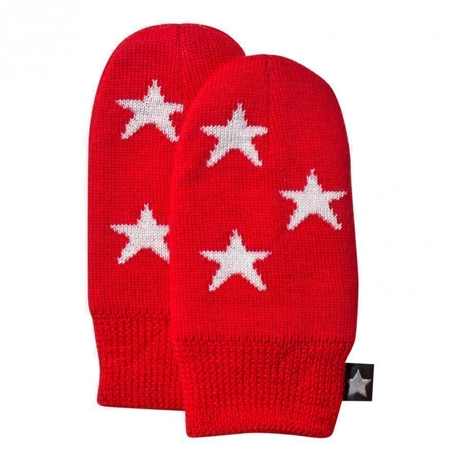 Molo Snowflake Mittens True Red Villalapaset