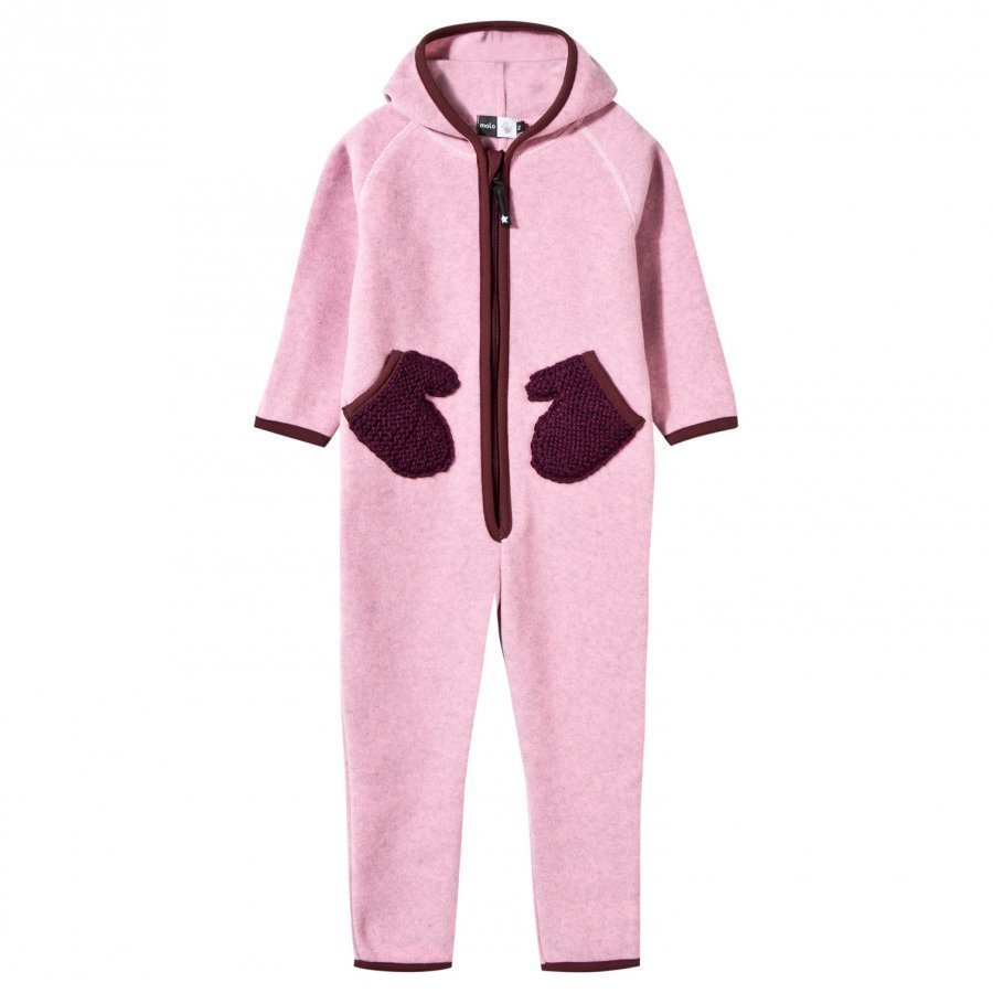 Molo Udo Fleece Onesie Carnation Pink Fleece Haalarit