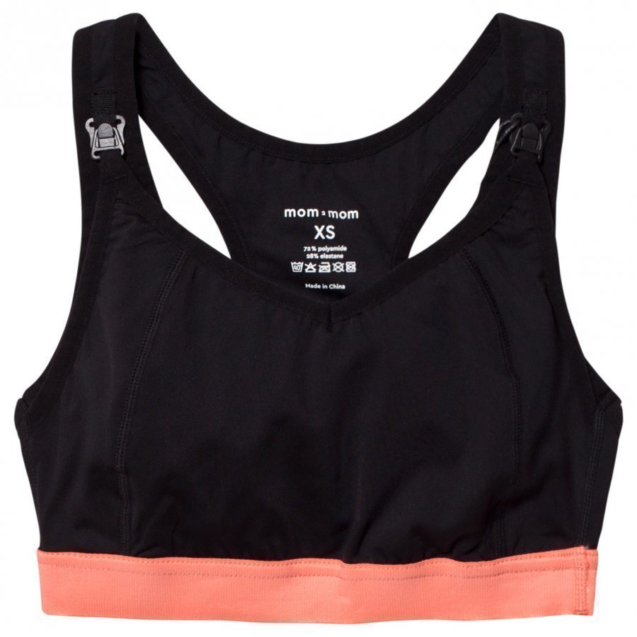 Mom2mom Sport Nursing Bra Black/Peach Urheiluyläosa Äidille