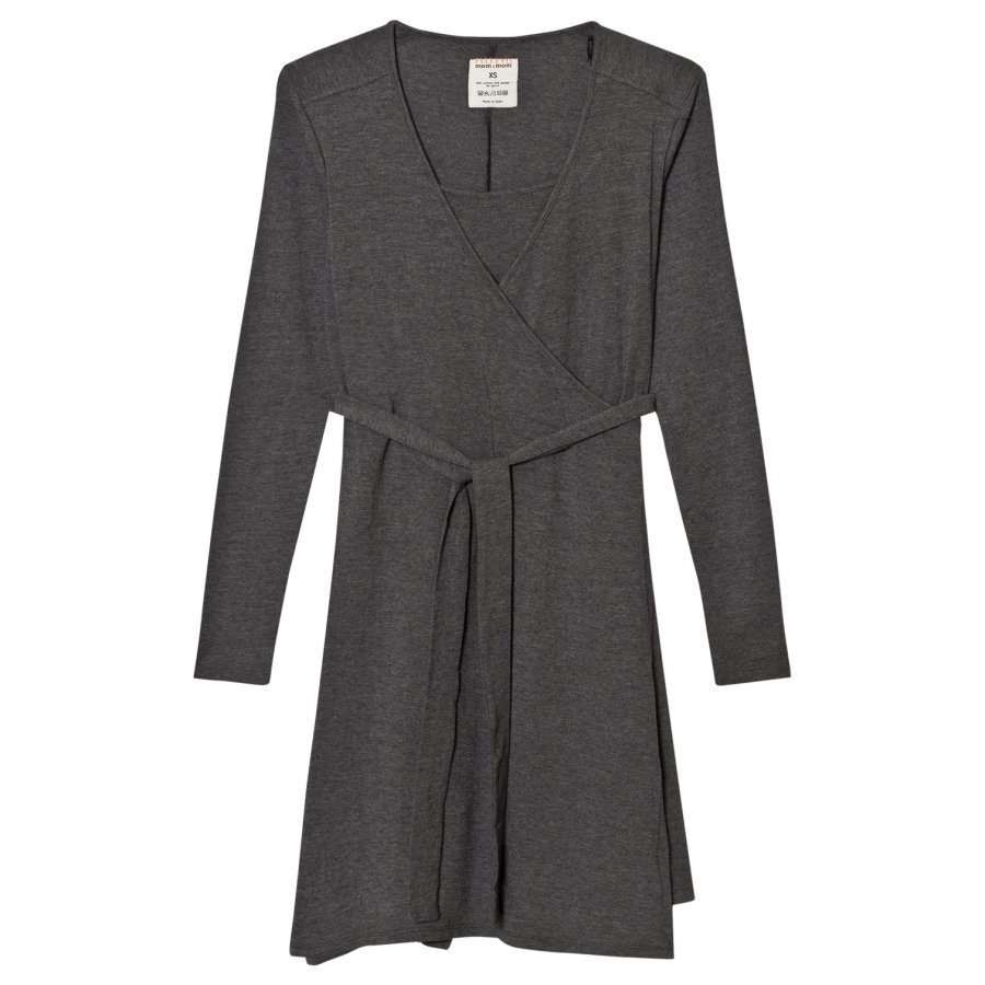 Mom2mom Wrap Dress Grey Melange Imetysmekko