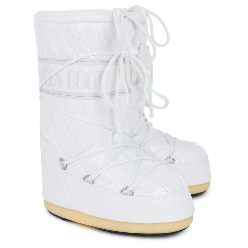 Moon Boot White Quilted Queen Moon Boots Talvisaappaat