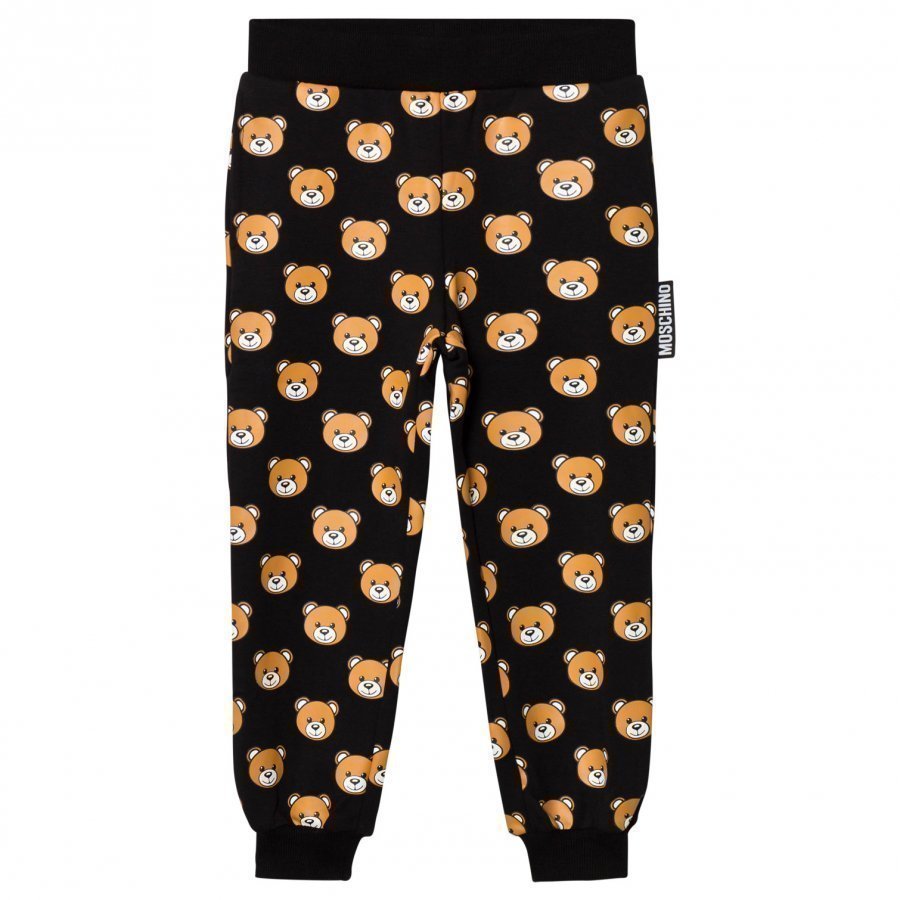 Moschino Kid-Teen Black All Over Bear Print Sweatpants Verryttelyhousut