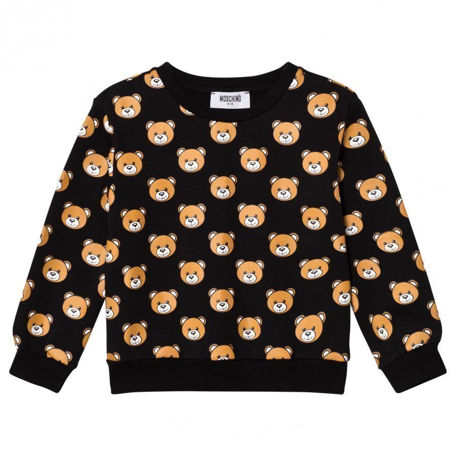 Moschino Kid-Teen Black All Over Bear Print Sweatshirt Oloasun Paita