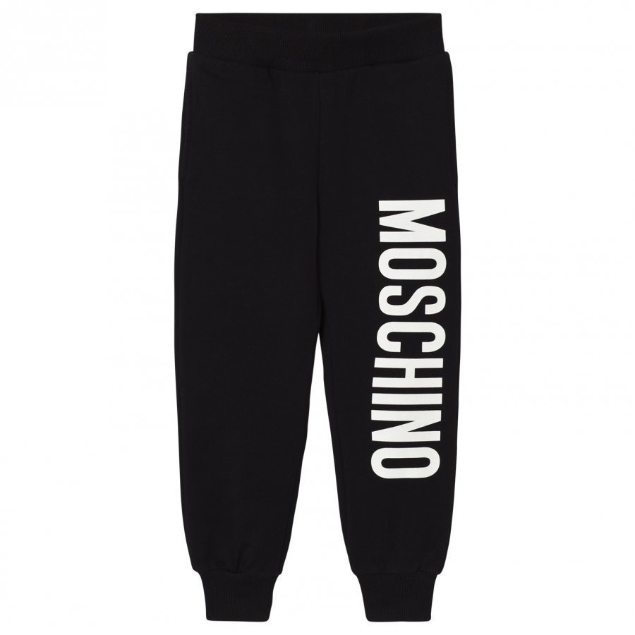 Moschino Kid-Teen Black Branded Sweat Pants Verryttelyhousut