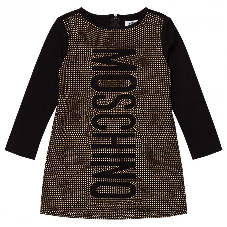 Moschino Kid-Teen Black Studded Moschino Dress Juhlamekko