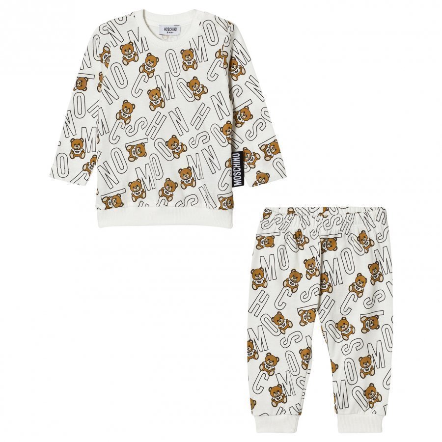 Moschino Kid-Teen Cream All Over Bear Jersey Tracksuit Verryttelyasu