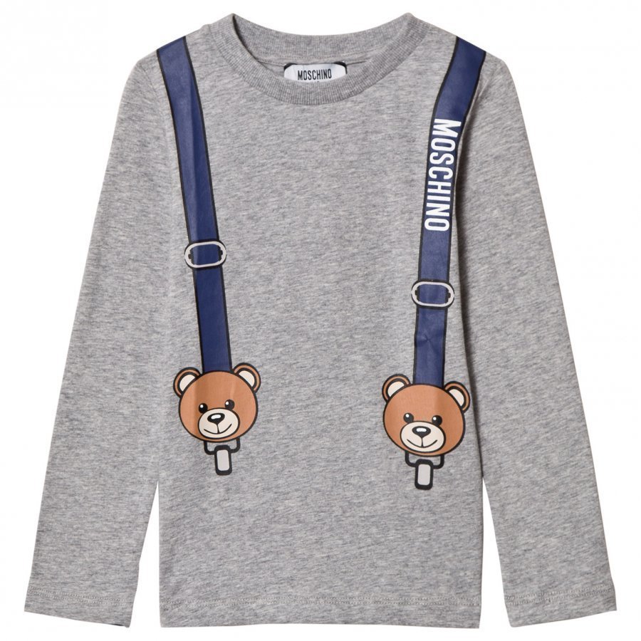 Moschino Kid-Teen Grey Bear Braces Print Tröja Pitkähihainen T-Paita