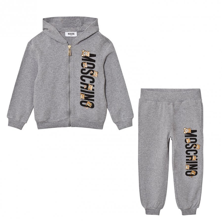 Moschino Kid-Teen Grey Bear Logo Tracksuit Verryttelyasu