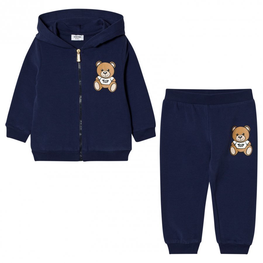 Moschino Kid-Teen Navy Bear Logo Tracksuit Verryttelyasu