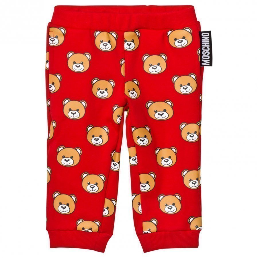 Moschino Kid-Teen Red All Over Bear Print Sweatpants Verryttelyhousut