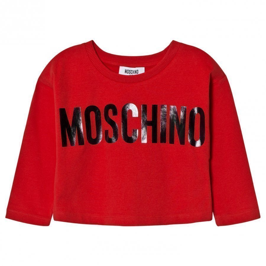 Moschino Kid-Teen Red Branded Boxy Tee T-Paita