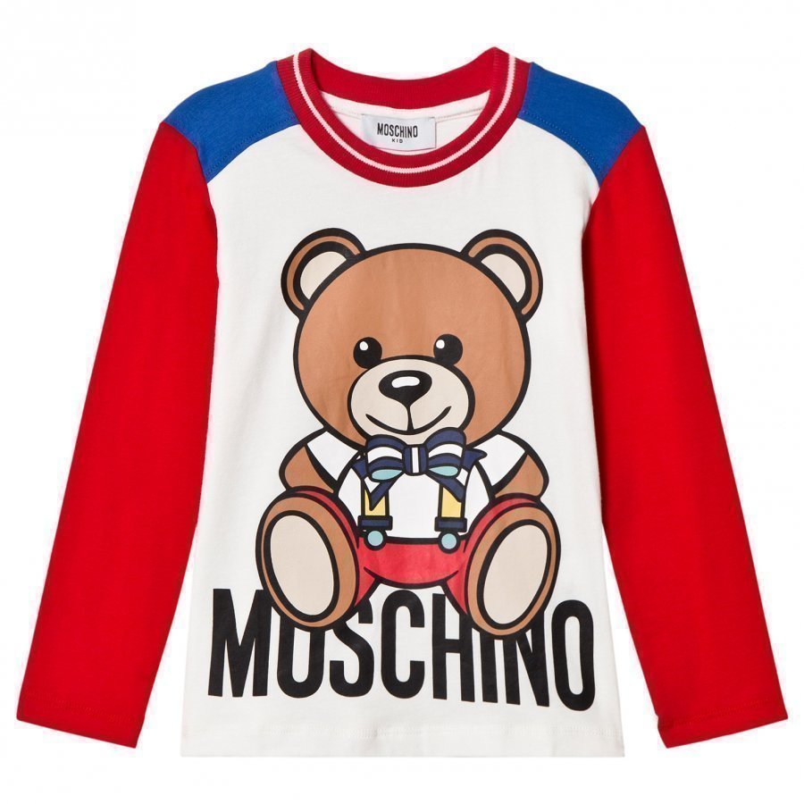 Moschino Kid-Teen Red Christmas Bear Print Tee T-Paita