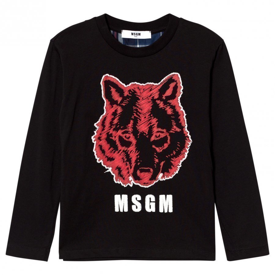 Msgm Black Wolf Graphic Tee T-Paita