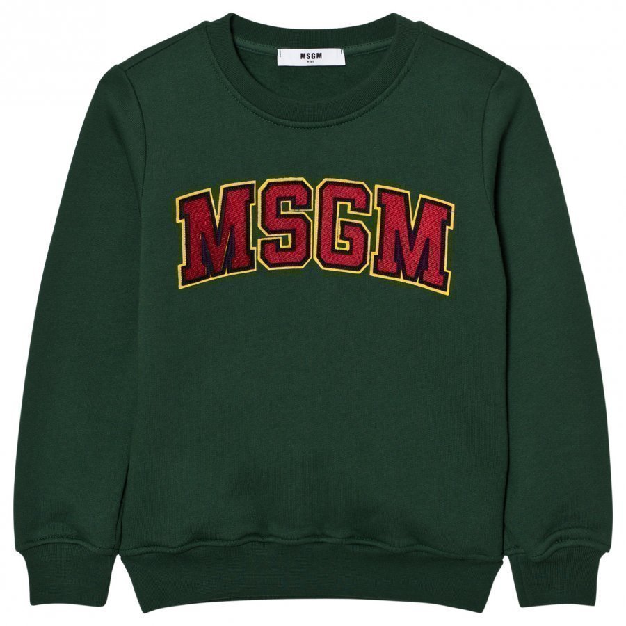 Msgm Green Branded Varsity Sweatshirt Oloasun Paita