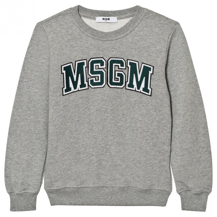 Msgm Grey Branded Varsity Sweatshirt Oloasun Paita