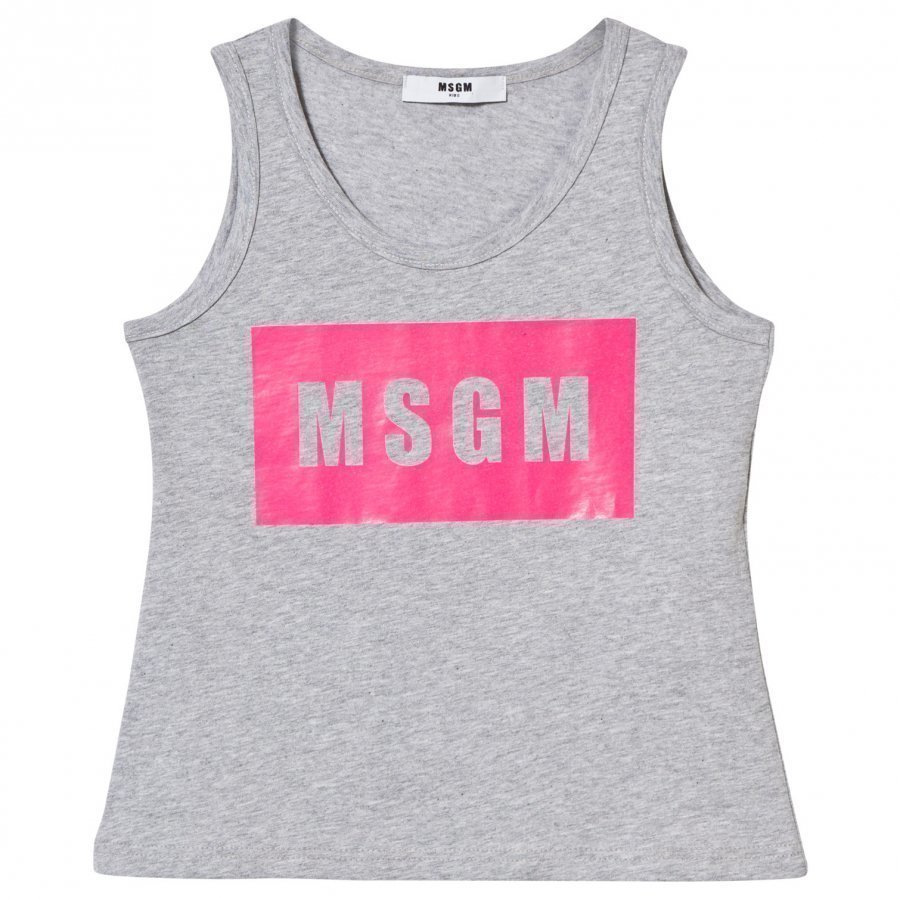 Msgm Grey Marl Neon Logo Vest Liivi