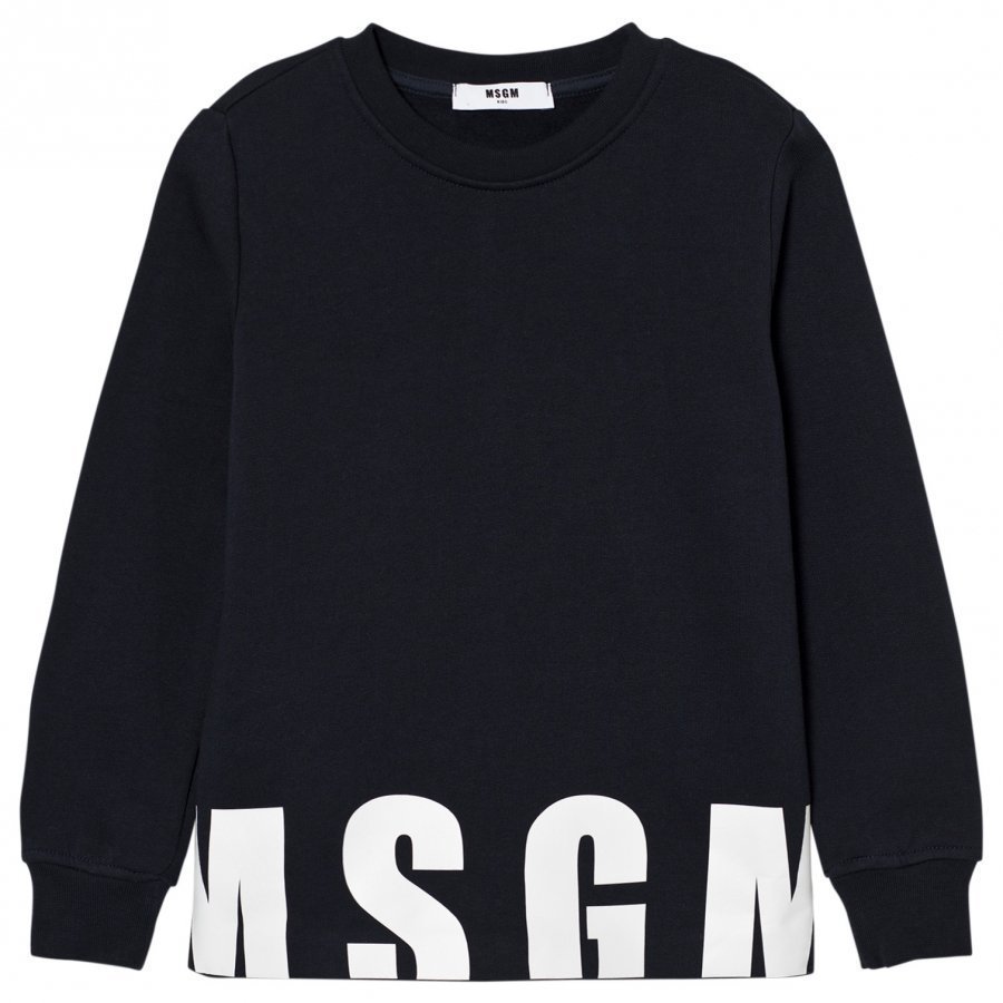 Msgm Navy Logo Sweatshirt Oloasun Paita