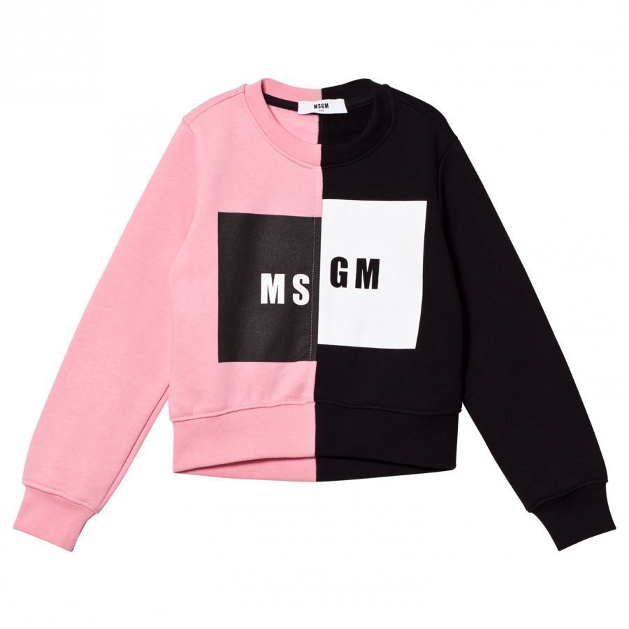 Msgm Pink/Black Logo Sweatshirt Oloasun Paita