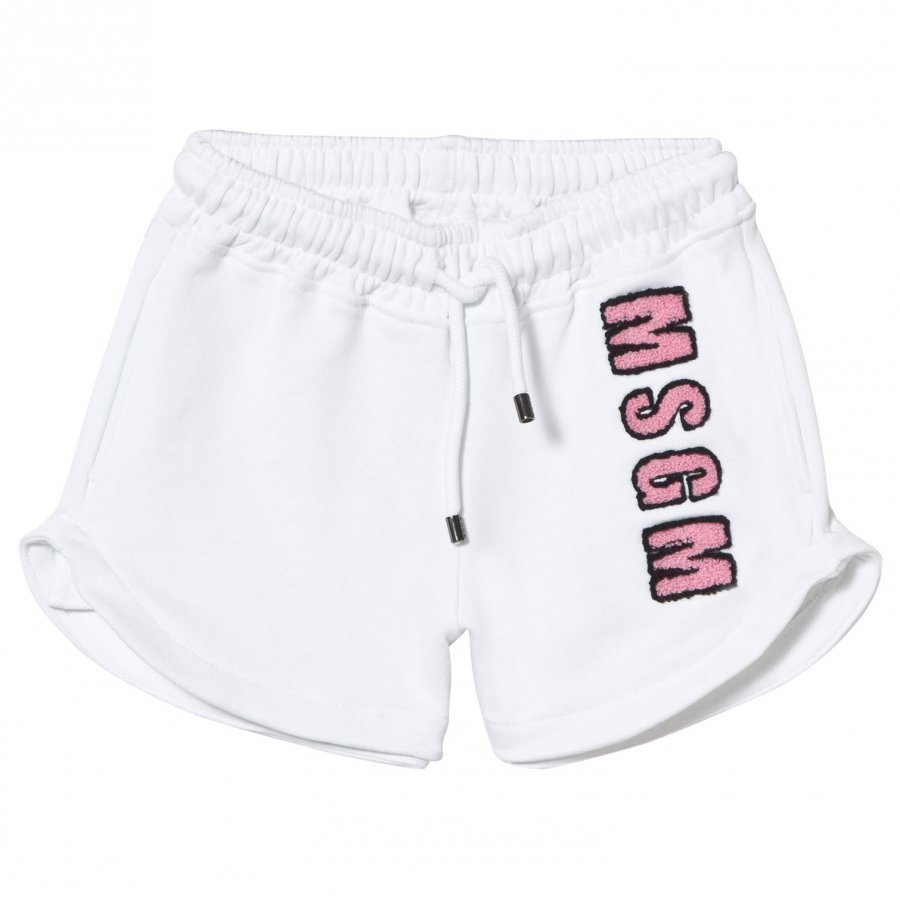 Msgm White Logo Sweat Shorts Oloasun Shortsit