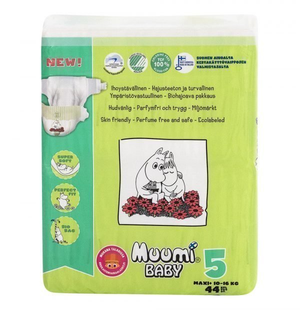 Muumi Baby Maxi+ 5 10-16kg Teippivaippa 44 Kpl