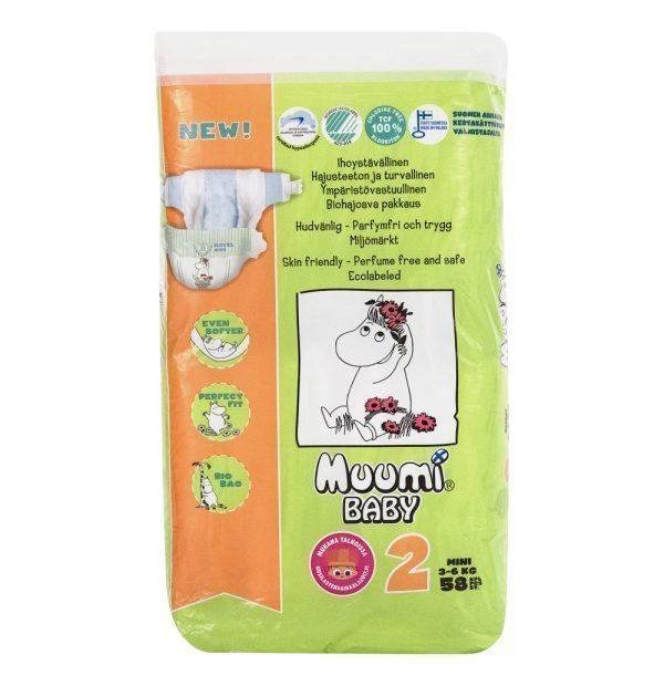 Muumi Baby Mini 2 3-6 Kg Teippivaippa 58 Kpl