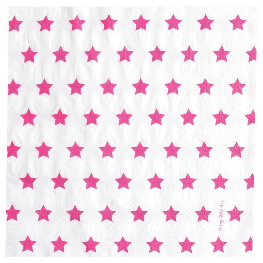 My Little Day 20 Paper Napkins Bright Pink Stars Juhlatarvike