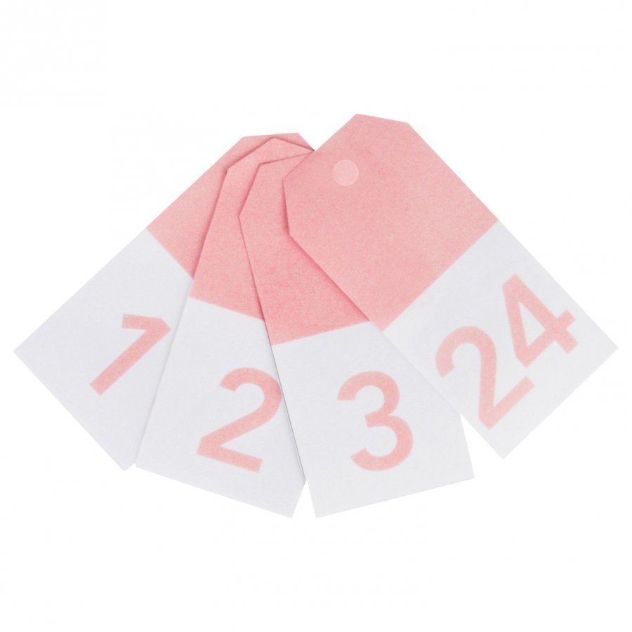 My Little Day 24 Gift Tags Light Pink Numbers Juhlatarvike