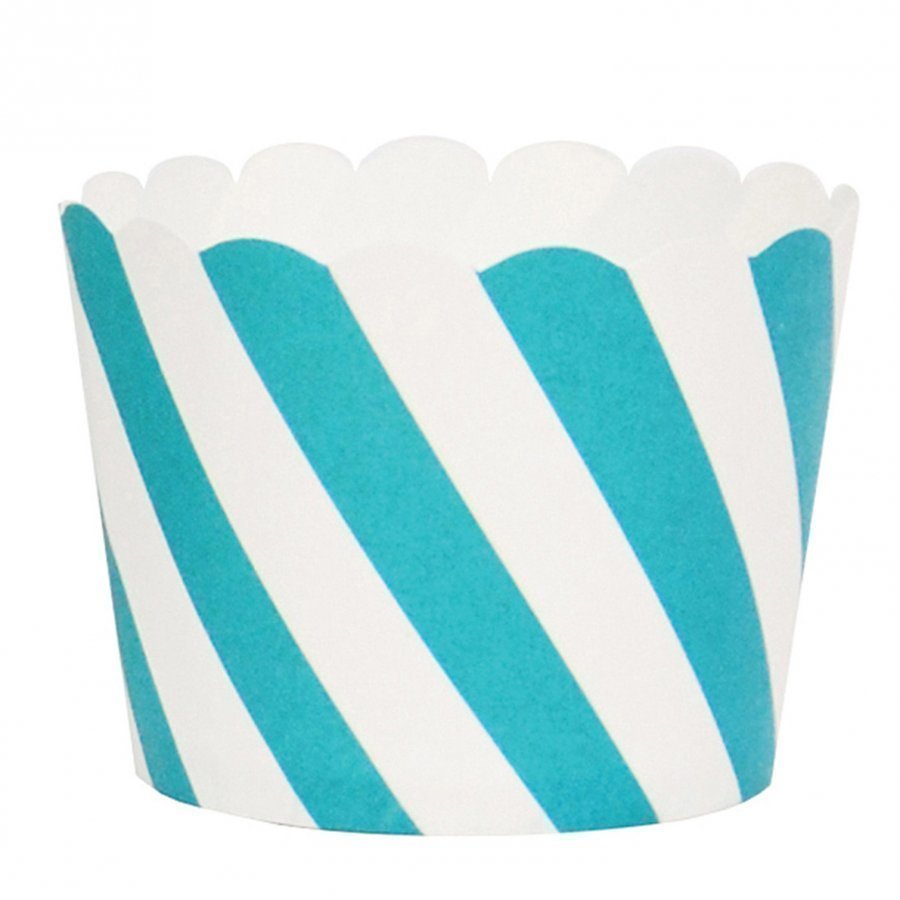 My Little Day 25 Baking Cups Blue Diagonals Juhlatarvike