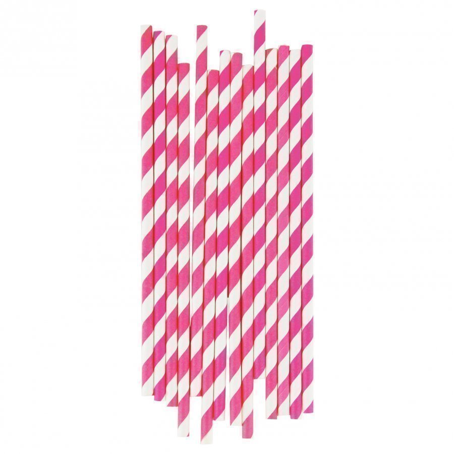 My Little Day 25 Paper Straws Bright Pink Stripes Juhlatarvike