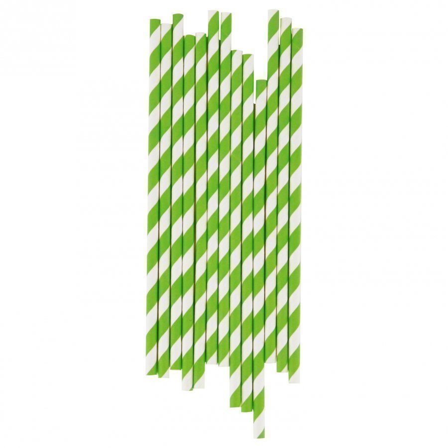 My Little Day 25 Paper Straws Green Stripes Juhlatarvike