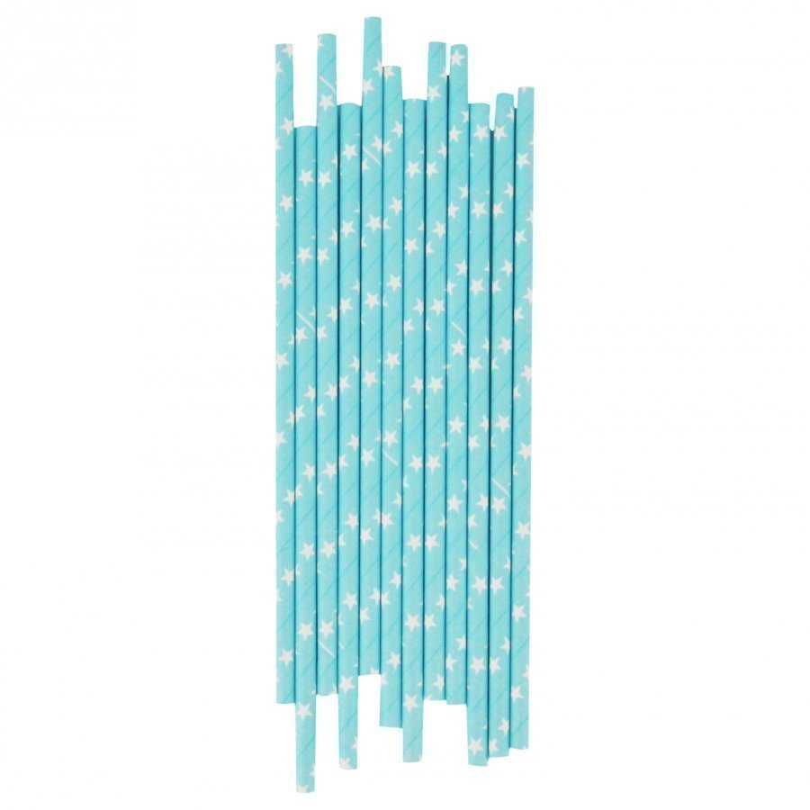 My Little Day 25 Paper Straws Light Blue/White Stars Juhlatarvike