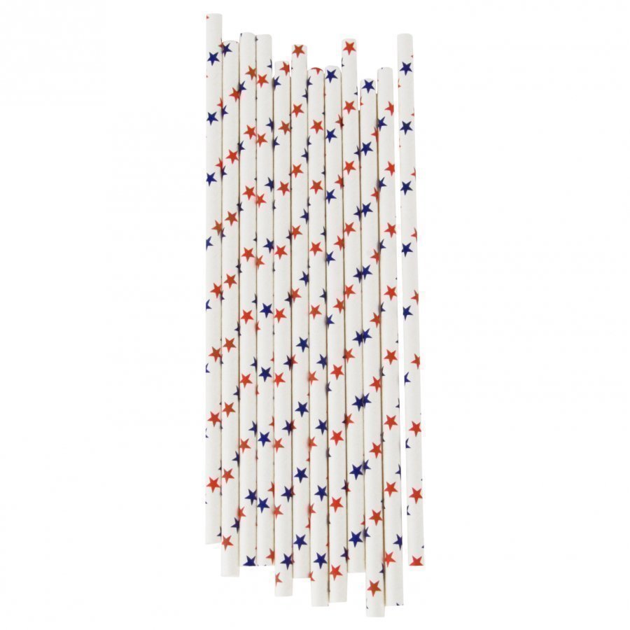 My Little Day 25 Paper Straws Red & Blue Stars Juhlatarvike