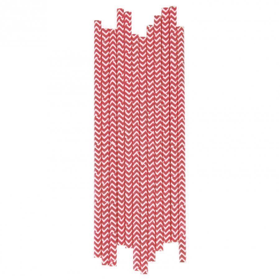 My Little Day 25 Paper Straws Red Chevrons Juhlatarvike