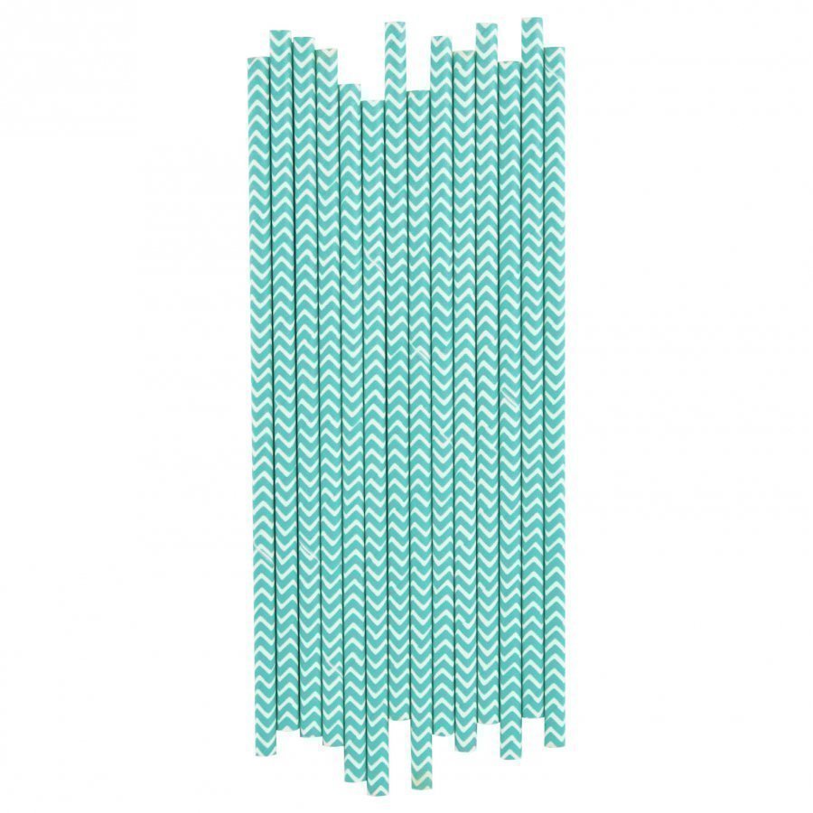 My Little Day 25 Paper Straws Turquoise Chevrons Juhlatarvike