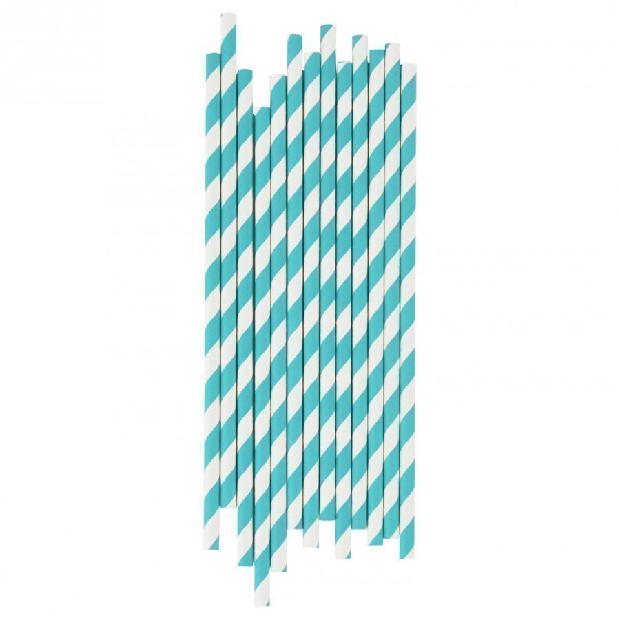 My Little Day 25 Paper Straws Turquoise Stripes Juhlatarvike