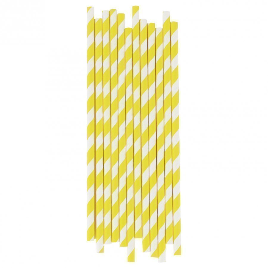 My Little Day 25 Paper Straws Yellow Stripes Juhlatarvike