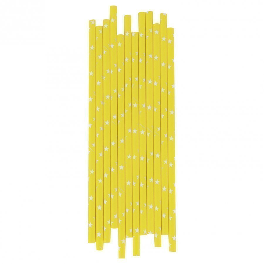 My Little Day 25 Paper Straws Yellow/White Stars Juhlatarvike