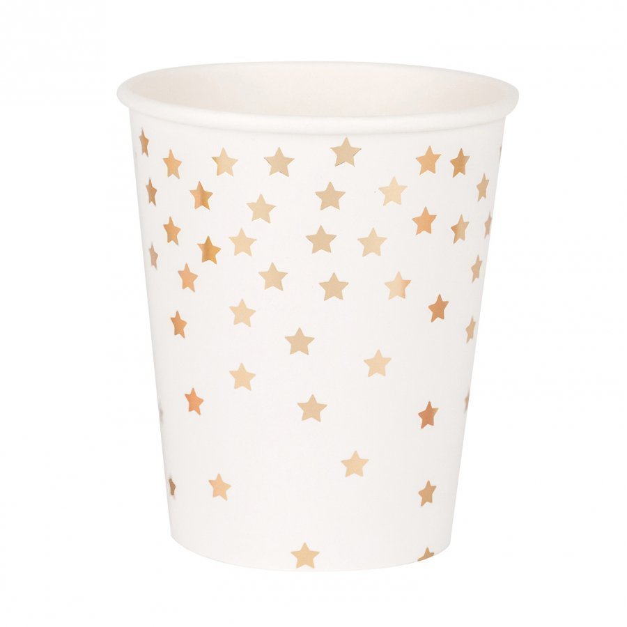 My Little Day 8 Paper Cups Falling Gold Stars Juhlatarvike