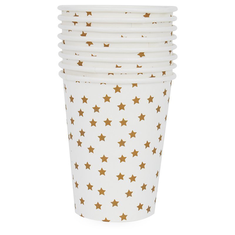 My Little Day 8 Paper Cups Golden Stars Juhlatarvike