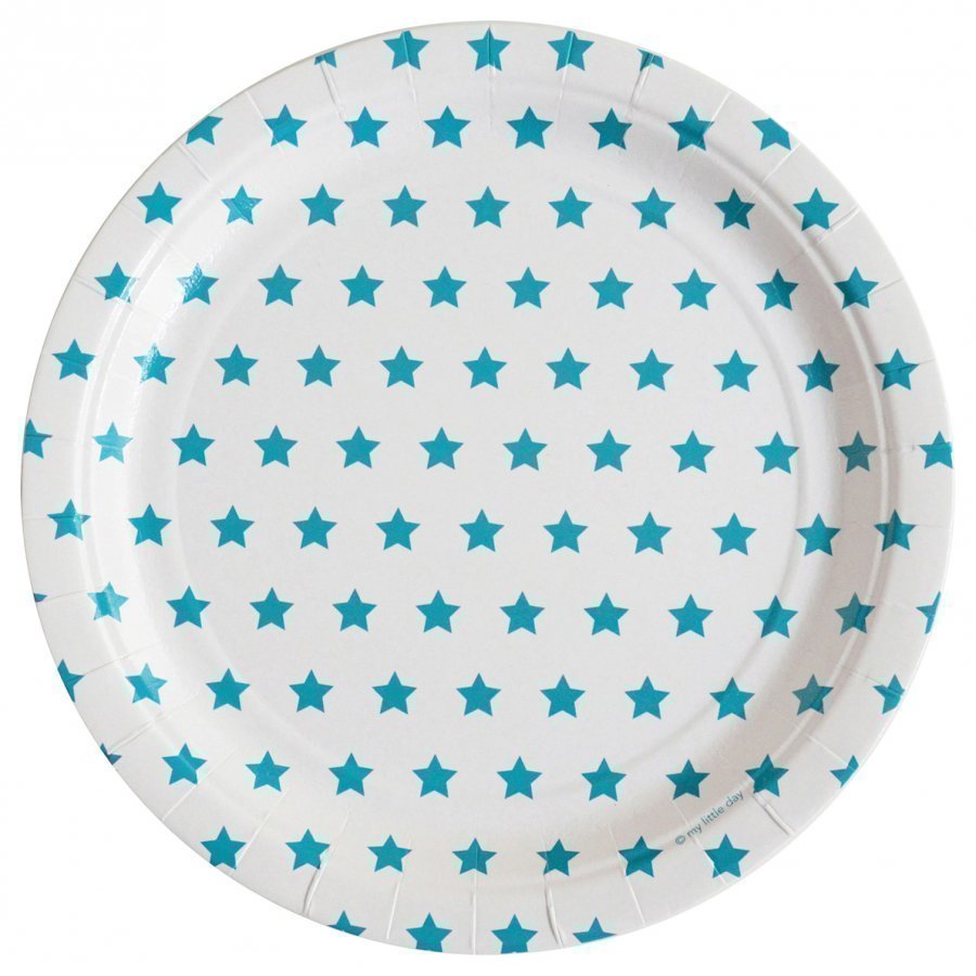 My Little Day 8 Paper Plates Blue Stars Juhlatarvike