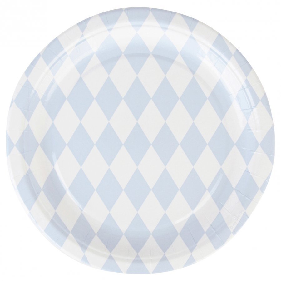 My Little Day 8 Paper Plates Light Blue Diamonds Juhlatarvike