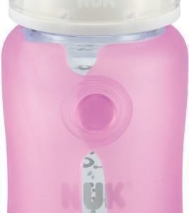 NUK Silikonisuojus lasipullolle Wide neck 240 ml Vaaleanpunainen