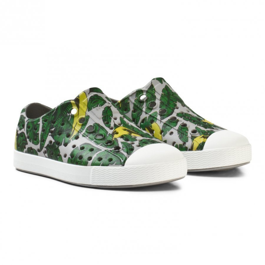 Native Grey Leaf Print Jefferson Rubber Trainers Lenkkarit