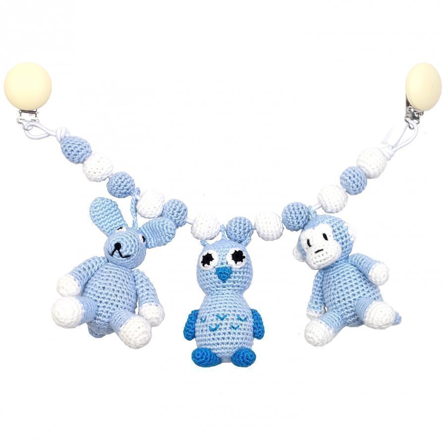 Naturezoo Monkey Owl And Rabbit Large Trolley Mobile Light Blue Mobile