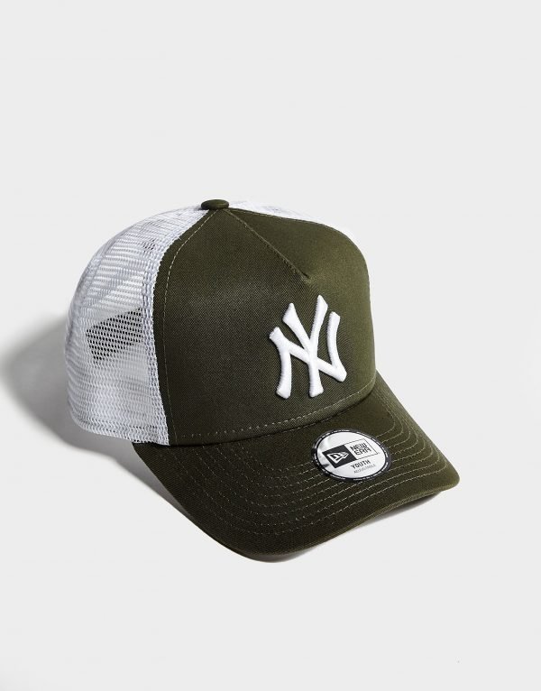 New Era Mlb New York Yankees Trucker Cap Lippis Olive / White