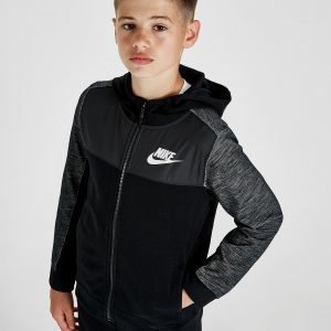 Nike Advance Woven Overlay Full Zip Hoodie Musta