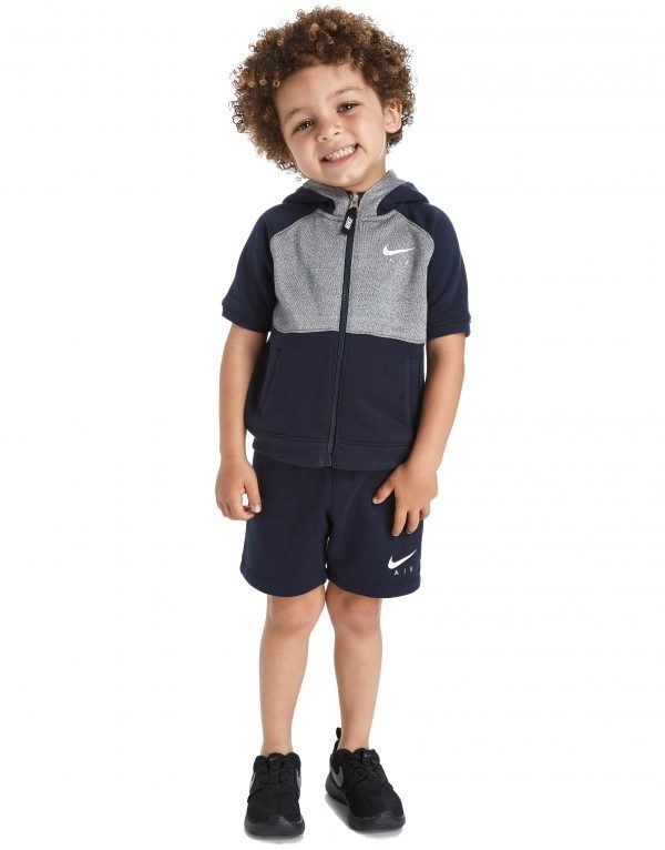 Nike Air Short Sleeve Hoodie Suit Infant Obsidian / Grey